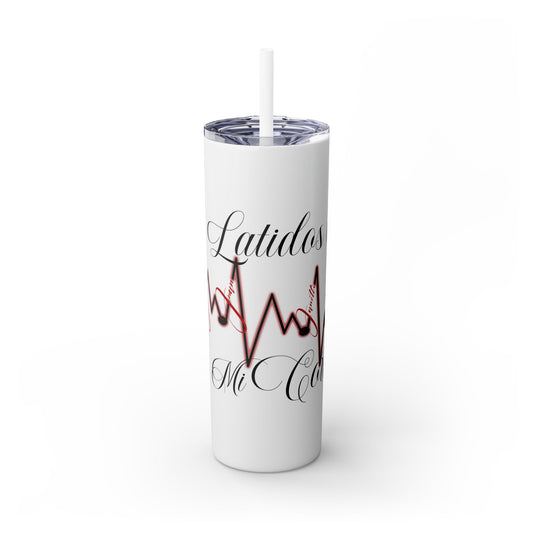 20oz Beats of my Heart Skinny Tumbler with Straw