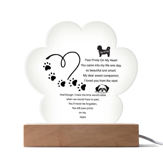 Acrylic Paw Print Plaque